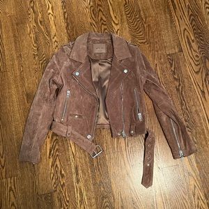 blank nyc suede camel moto jacket S